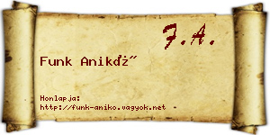 Funk Anikó névjegykártya